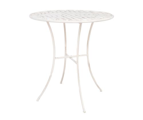 Pöytä JASMINE D70xH75cm, antiikki valkoinen metalli