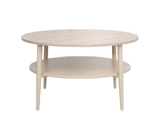 Sohvapöytä LESTER 80x80xH45cm, vaalea puu/beige