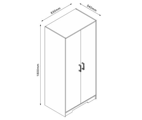 Vaatekaappi LAVINIA 83x54xH180cm, saareke