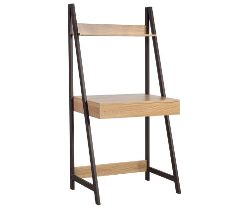 Työpöytä STEP 74x48xH146cm, tammi, melamiinilevy, metallirunko