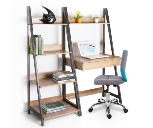 Työpöytä STEP 74x48xH146cm, tammi, melamiinilevy, metallirunko