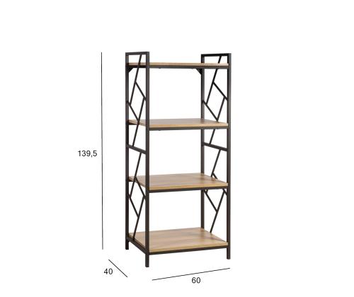 Hylly STUDY 60x40xH139,5cm, tammi