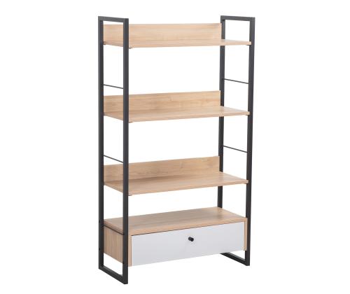 Hylly STUDY 70x30xH124,5cm, tammi/valkoinen