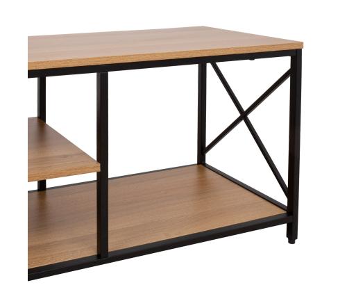 TV-pöytä STUDY 140x40xH46,5cm, tammi/musta