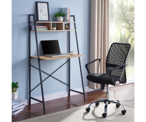 Työpöytä STUDY hyllyllä 84x44xH142cm, tammi/ruskea