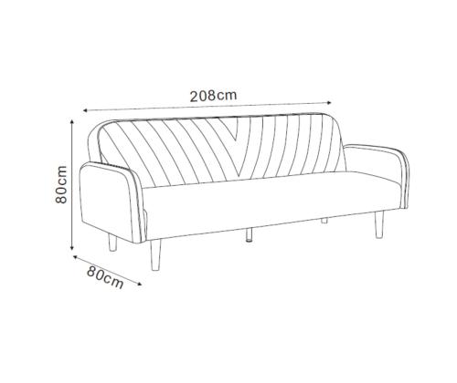Sohvasänky KARIN 208x80x80cm, harmaa