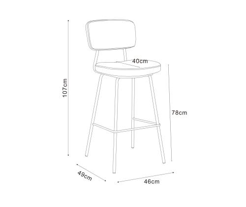 Baarijakkara KEIU 46x49xH107cm, vaalea beige sametti