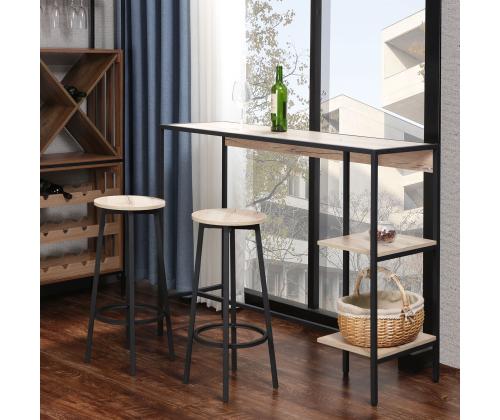 Baarisarja HEDVIG-pöytä ja 2 baarituolia, saari/musta