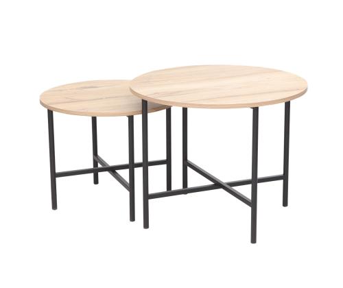 Sohvapöytä HANNES 60x60xK48cm, maalaismainen melamiinipintainen