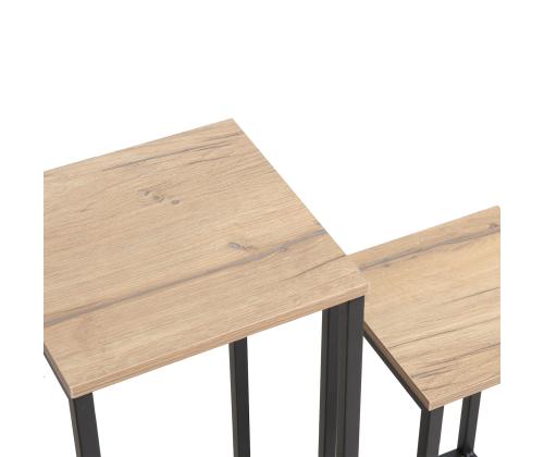 Sivupöytä HANNES 2 kpl 26x26xH60cm, 22x22xH40cm, maalaismainen melamiini