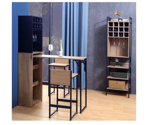 Baarihylly pöydällä HANNES122(30)x44xH170cm, maalaismainen melamiini