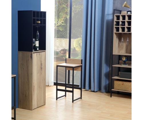 Baarihylly pöydällä HANNES122(30)x44xH170cm, maalaismainen melamiini