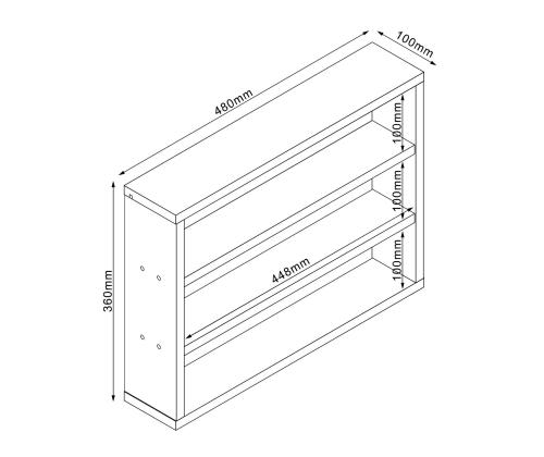 Hylly LESTER 48x10xH36cm, vaalea melamiini