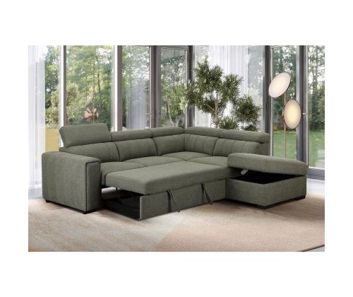 Kulmasohva ODELIA-2 PN 263x227xH81/97cm, vaaleanvihreä