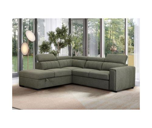 Kulmasohva ODELIA-2 VN 263x227xH81/97cm, vaaleanvihreä