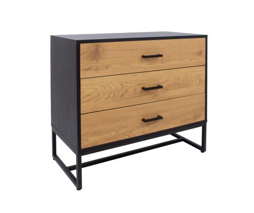 Lipasto AMSTERDAM 80x40xH75cm, tammi/musta