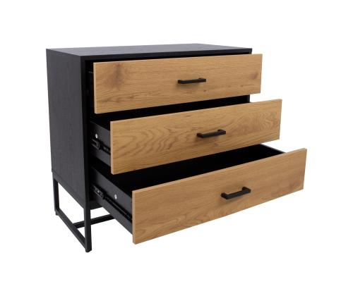 Lipasto AMSTERDAM 80x40xH75cm, tammi/musta