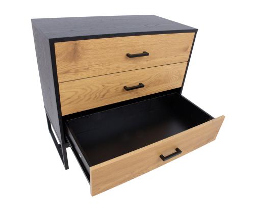 Lipasto AMSTERDAM 80x40xH75cm, tammi/musta