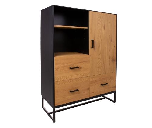 Lipasto AMSTERDAM 100x40xH140cm, tammi/musta