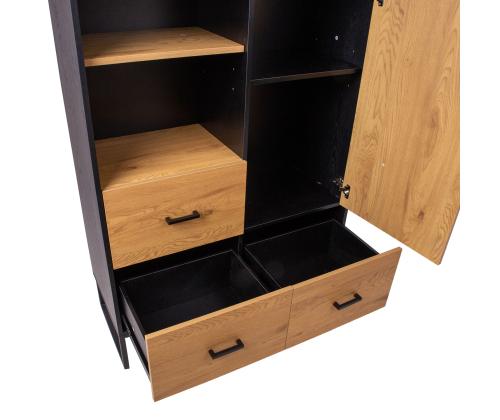 Lipasto AMSTERDAM 100x40xH140cm, tammi/musta