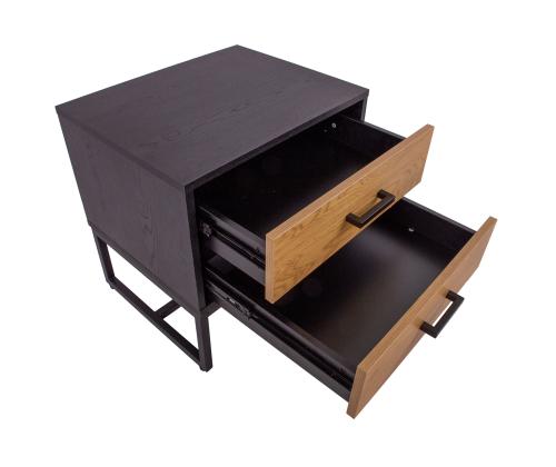 Yöpöytä AMSTERDAM 50x40xH50cm, tammi/musta