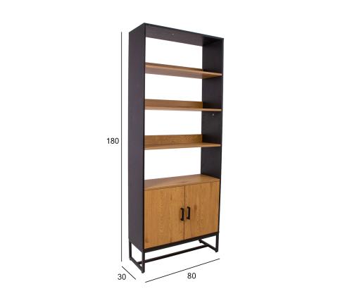 Hylly AMSTERDAM 80x30xH180cm, tammi/musta