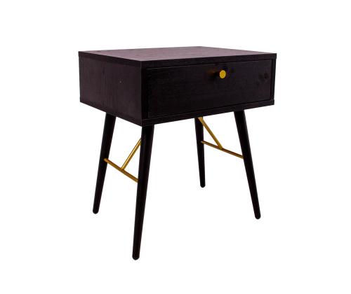 Yöpöytä - sivupöytä LUXEMBURG 45x35xH50cm, musta melamiini