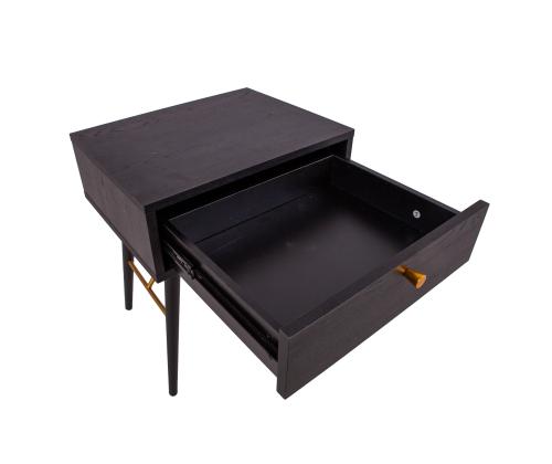 Yöpöytä - sivupöytä LUXEMBURG 45x35xH50cm, musta melamiini