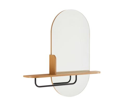 AALBORG peili hyllyllä 92x15xH93cm, tammi