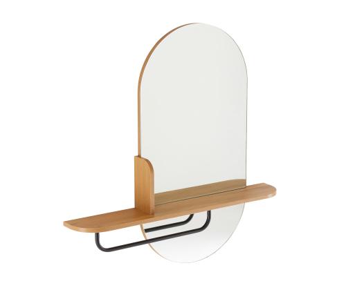 AALBORG peili hyllyllä 92x15xH93cm, tammi