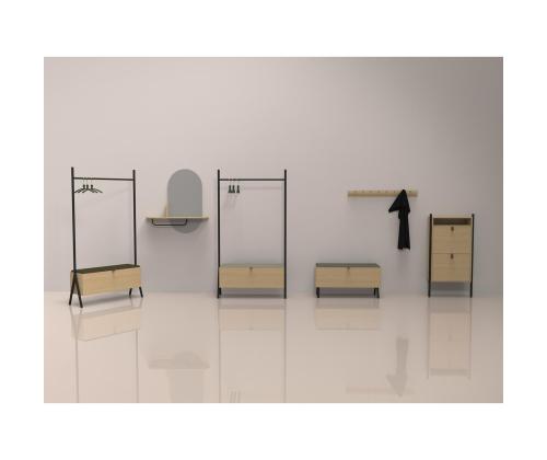 AALBORG peili hyllyllä 92x15xH93cm, tammi