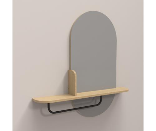 AALBORG peili hyllyllä 92x15xH93cm, tammi