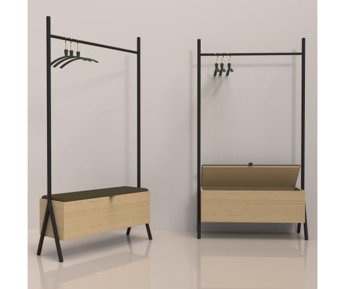 Eteinen AALBORG penkillä 97x32xH180cm, tammi