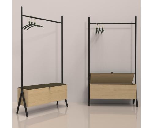 Eteinen AALBORG penkillä 97x32xH180cm, tammi