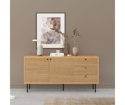 Lipasto LINE 150x40xH74cm, melamiini tammenkuorella