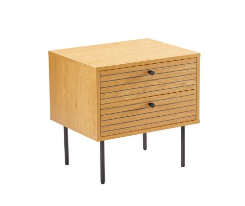 Yöpöytä LINE 2 laatikolla 50x40xH50cm, melamiini tammenkuorella