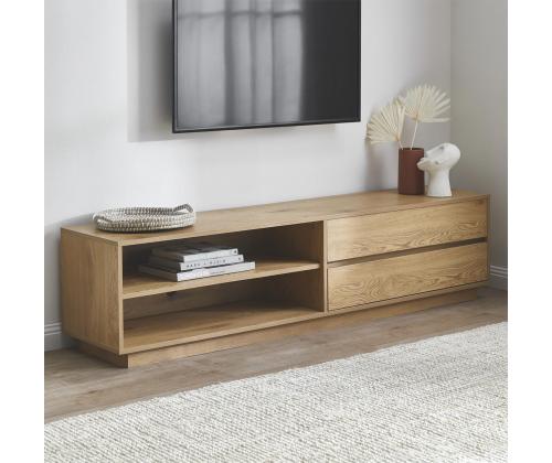 TV-pöytä SACHA 180x40xH43cm, melamiini tammen kuorella