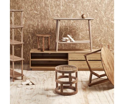 TV-pöytä SACHA 180x40xH43cm, melamiini tammen kuorella