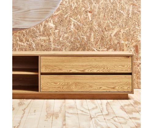 TV-pöytä SACHA 180x40xH43cm, melamiini tammen kuorella