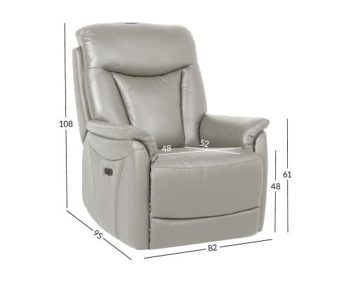 Nojatuoli BALDWIN electric lift recliner 82x95xH108cm, beige nahkaa