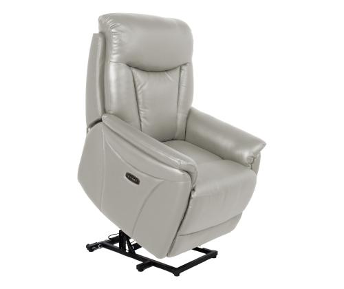 Nojatuoli BALDWIN electric lift recliner 82x95xH108cm, beige nahkaa