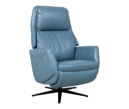 Nojatuoli DAMIANO sähköinen lepotuoli 72x84xH116cm, sinistä nahkaa