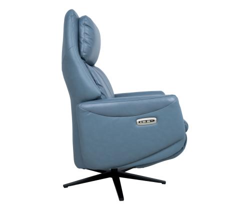 Nojatuoli DAMIANO sähköinen lepotuoli 72x84xH116cm, sinistä nahkaa