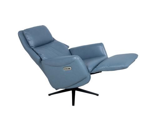 Nojatuoli DAMIANO sähköinen lepotuoli 72x84xH116cm, sinistä nahkaa