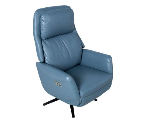 Nojatuoli DAMIANO sähköinen lepotuoli 72x84xH116cm, sinistä nahkaa