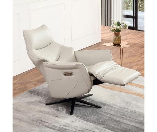 Nojatuoli DAYANA sähköinen lepotuoli 74x84xH115cm, beige nahkaa