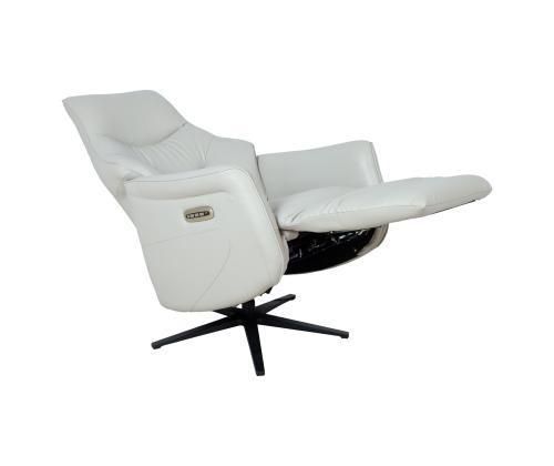 Nojatuoli DAYANA sähköinen lepotuoli 74x84xH115cm, beige nahkaa