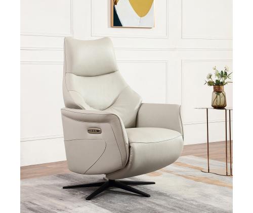 Nojatuoli DAYANA sähköinen lepotuoli 74x84xH115cm, beige nahkaa