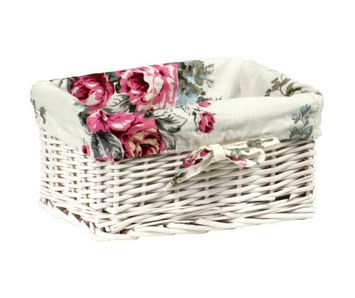 Kori MAX-5, 24x18xH12cm, valkoinen punos, kukkakangas