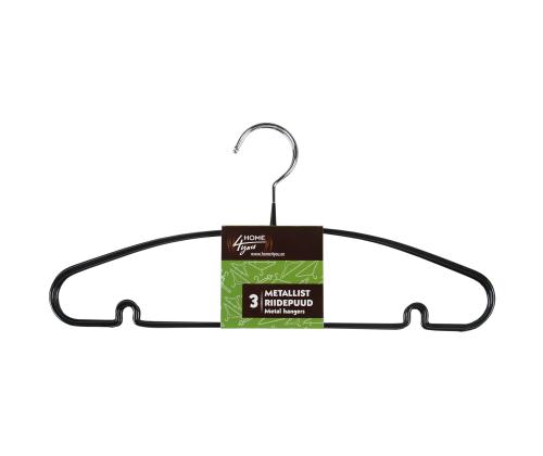 Ripustimet 3 kpl/setti, metallia, musta PVC